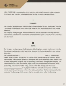Costum Sales Representative Employment Contract Template Pdf