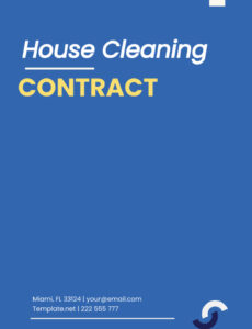 Editable Home Cleaning Contract Template Excel
