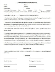 Editable Music Event Contract Template Excel Sample