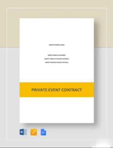 Editable Restaurant Private Event Contract Template  Sample