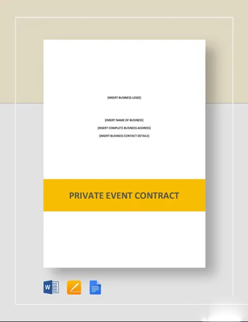 Editable Restaurant Private Event Contract Template  Sample