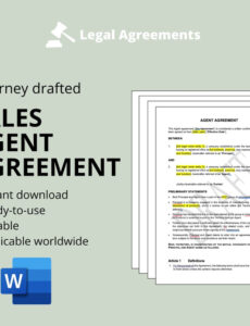 Editable Sales Agent Contract Template Word Sample