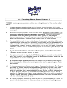 Editable Youth Soccer Player Contract Template