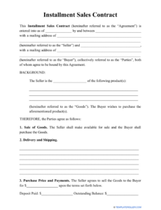 Free Equipment Sales Contract Template Word Sample