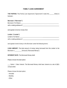 Free Family Loan Contract Template Doc