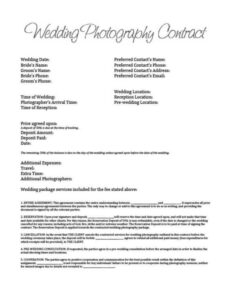 Free Photography Event Contract Template Word Example