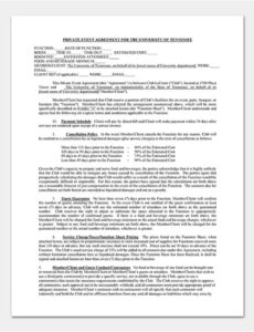 Free Private Event Contract Template Word Example