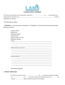 Post Construction Cleaning Contract Template Doc Sample