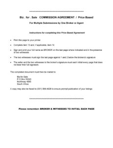 Printable Art Commission Contract Template Excel