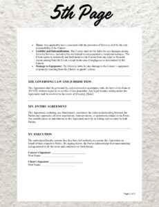 Printable Catering Event Contract Template  Sample