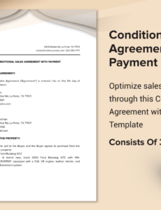 Printable Conditional Sales Contract Template Pdf