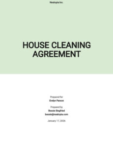 Printable Domestic Cleaning Contract Template