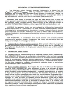 Printable Equipment Sales Contract Template Word Example