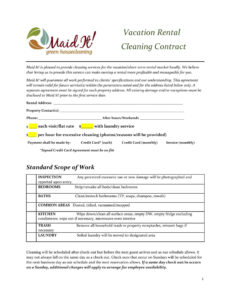 Printable Gutter Cleaning Contract Template  Example