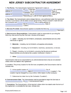 Printable Post Construction Cleaning Contract Template Excel Example