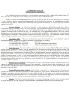 Printable Restaurant Private Event Contract Template Pdf Sample