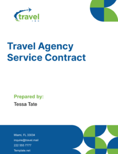 Printable Travel Agent Contract Template Pdf