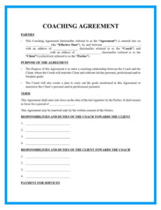 Printable Youth Soccer Player Contract Template Word Example