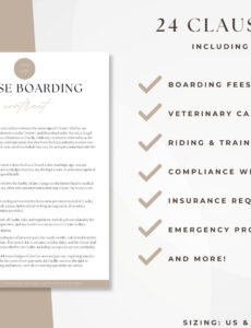 Professional Horse Boarding Contract Template  Example