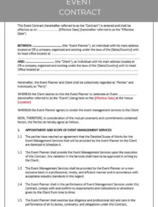 Professional Music Event Contract Template Word