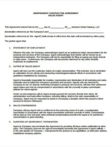 Professional Sales Representative Employment Contract Template Word