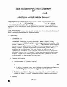 california-single-member-llc-operating-agreement-template
