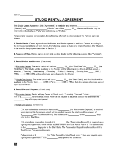 Dance Studio Rental Agreement Template dance-studio-rental-agreement-template