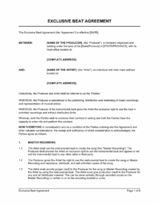 exclusive-beat-license-agreement-template