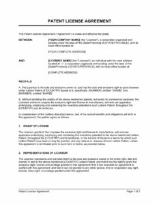 exclusive-patent-license-agreement-template