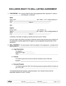 exclusive-right-to-sell-agreement-template
