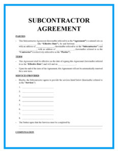 labour-only-subcontractor-agreement-template
