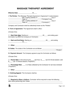 Massage Therapist Independent Contractor Agreement Template massage-therapist-independent-contractor-agreement-template