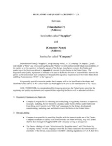 medical-device-supplier-quality-agreement-template