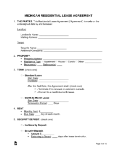 Michigan Residential Lease Agreement Template michigan-residential-lease-agreement-template