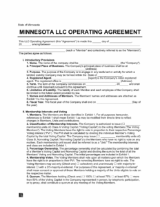 Minnesota LLC Operating Agreement Template minnesota-llc-operating-agreement-template