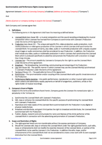 Music Sync License Agreement Template music-sync-license-agreement-template