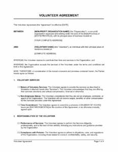 non-profit-volunteer-agreement-template