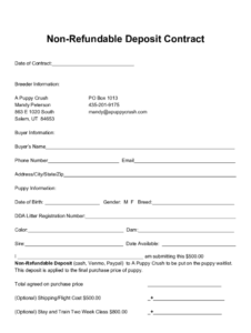non-refundable-payment-agreement-template