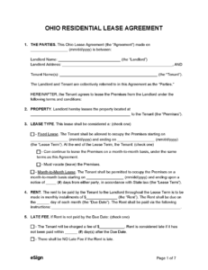 Ohio Residential Lease Agreement Template ohio-residential-lease-agreement-template