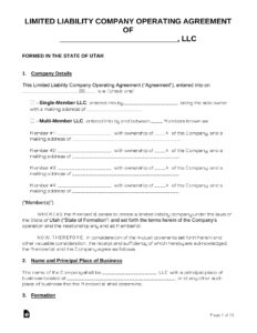 utah-llc-operating-agreement-template